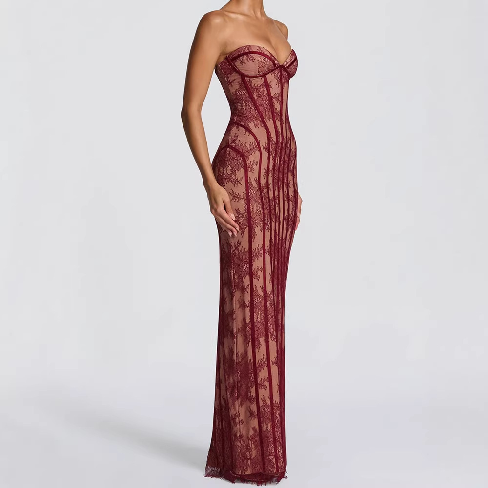 Women Formal Wear For Summer - Strapless Bodycon Maxi Dress for Women