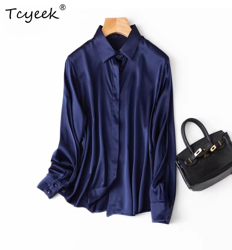 Tcyeek 93% Mulberry Silk Women - Silk Blouse Button review and price