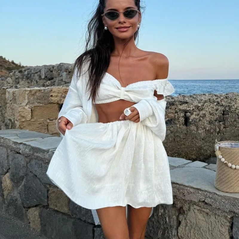Tank Top Puffy Mini Skirt Two  - Women Formal Wear For Summer review and price