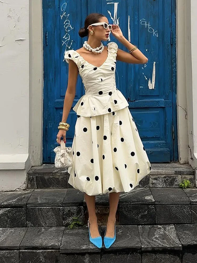 Elegant Polk Dot Women's Vest  - Women Formal Wear For Summer review and price
