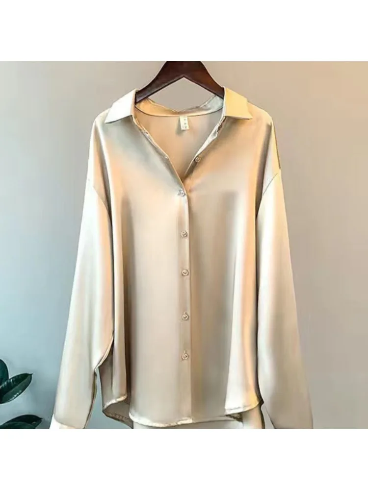 Plus Size Casual Women Silk Sh - Silk Blouse Button review and price