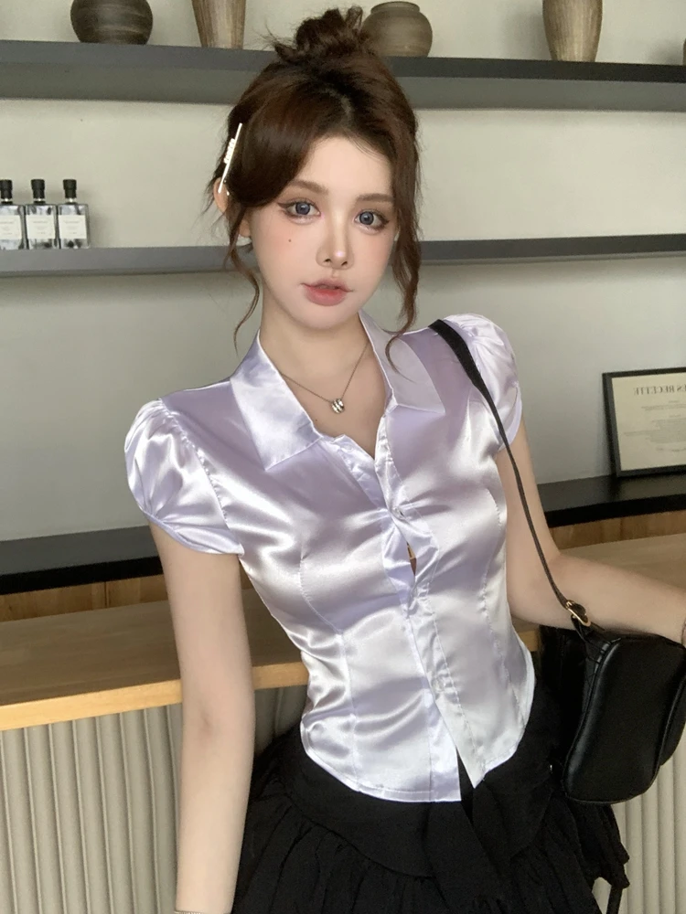 Summer Sexy Silk Shirts Women  - Silk Blouse Button review and price