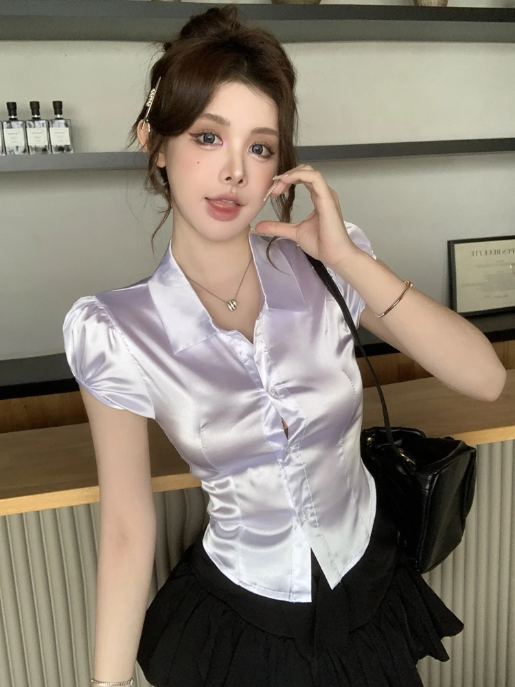 Summer Sexy Silk Shirts Women  - Silk Blouse Button review and price