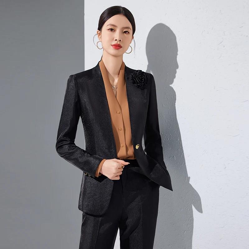 Women Blazer Pants Sets Gold A - Women'S Formal Wear Pantsuits review and price
