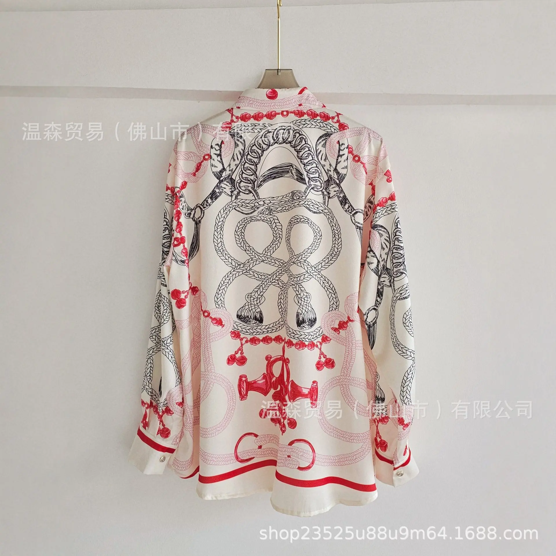 Baroque French Designer Printe - Silk Blouse Button review and price